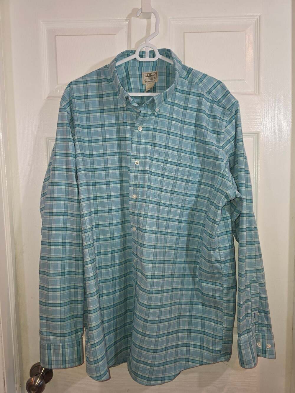 L.L. Bean Men's Plaid Button-Down Shirt, Long-Sleeve, Traditional Fit